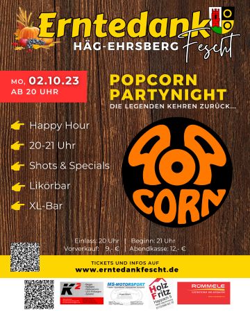 Tickets für Partynight mit Popcorn am 02.10.2023 - Karten kaufen